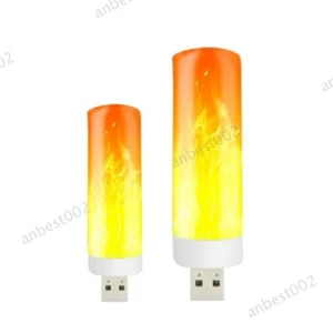 USB 5V Effect Night Light LED Flame Flashing Candle Book Lamp Party Christmas - Picture 1 of 9