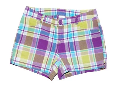 NIÑAS TALLA 8 PANTALONES CORTOS A CUADROS MORADOS AARIZONA Preo Foto 1 de 3
