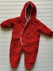 Snowsuit Bunting Red White Hooded Lined Tommy Hilfiger OS Adorable & Cozy