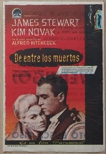 Vertigo ORIGINAL Spanish '59 Herald Alfred Hitchcock James Stewart Kim Novak art - Imagen 1 de 4