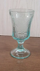 Indiana Glass Teal/Aqua Madrid Glass Goblets 5.75” - Picture 1 of 6