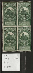 ITALY Classics...Sc #126...Block of 4...CTO...1913...SCV $25.00 - Picture 1 of 1