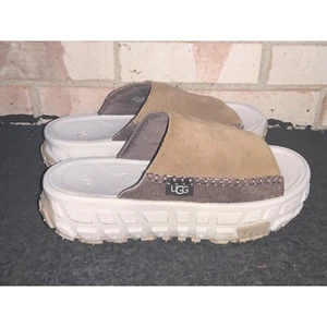 UGG Slide Sandals Platform Lug Sole Suede Leather Casual Slides Women's 7 - Picture 1 of 8