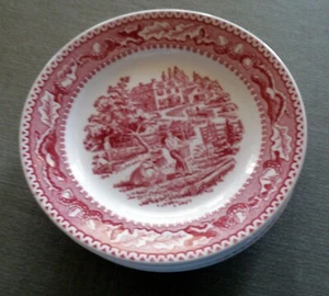 1-Vintage 1965 Memory Lane Royal Ironstone rot Transferware 6,25" Brotteller - Bild 1 von 2