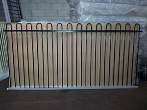  Aluminium Pool /Garden Fence Panel - Loop Top Black 2.45x1.2m - Picture 1 of 8
