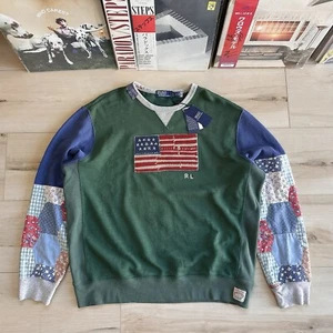Polo Ralph Lauren Herren Country Flag Patchwork gestepptes Sweatshirt Pullover neu mit Etikett XL - Bild 1 von 14