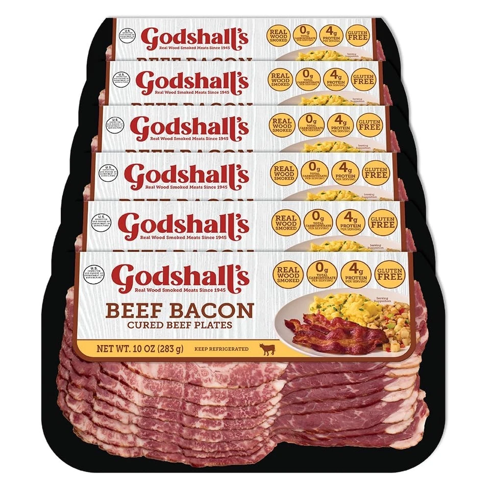 Godshall's Beef Bacon 10 oz - Paquete de 6 vacaciones Foto 1 de 4