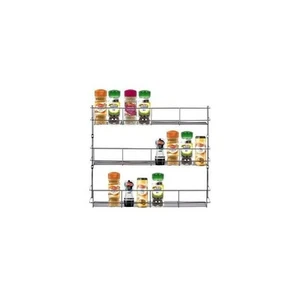 Silver Chrome Stainless Steel 3 Tier Spice Rack for Kitchen Cupboard or Wall - Picture 1 of 2