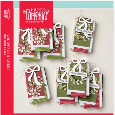 Stampin' UP!  Papel Abóbora Novembro 2025 "EMBRULHADO EM ALEGRIA *RECARGA*" NOVO* - Imagem 1 de 4