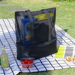 High Capacity Insulated Foldable Picnic For Beach Bag Lightweight Travel Tote - Picture 1 of 12