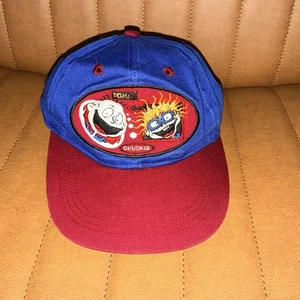 Rugrats Vintage Nickelodeon 1997 Tommy and Chuckie Snapback Hat Blue Red 90s - Picture 1 of 7