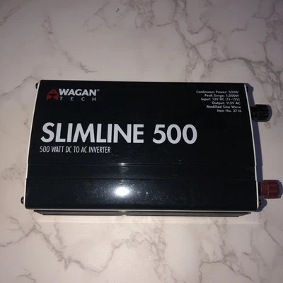 Wagan Tech Slimline 500 High Output 500 Watt DC to AC Power Inverter 3716 - Image 1 of 3
