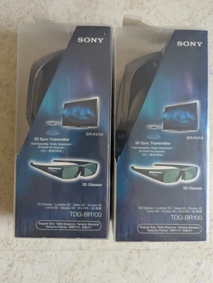 Sony Tdg-br100 3D Glasses Pair Of 2 Glasses New In Box - Image 1 of 4