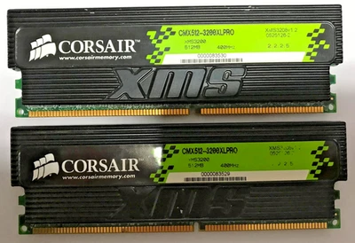 Corsair XMS Pro Series 1GB (2x512MB) DDR1 CMX512-3200XLPRO 400MHz v1.2 #R2#R2672 - Bild 1 von 3