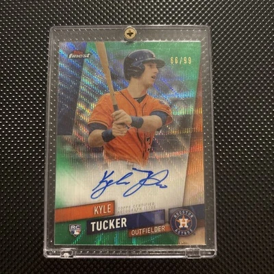 2019 Topps Finest Green Wave Refractor Kyle Tucker RC Rookie AUTO /99 - Image 1 of 2