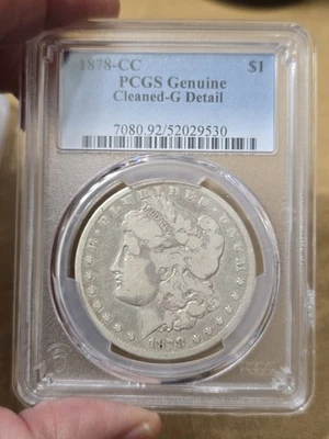 1878 CC. Cleaned. Good Detals PCGS - Image 1 of 4