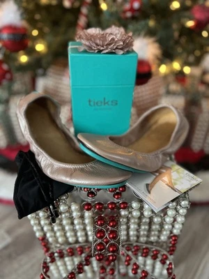 Tieks Rose’ Ballet Flats Talla 7 Caja Bolso y Flor Foto 1 de 4