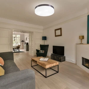 LED Soffitto Luce Vetro Lampada Trasparente Satinato Angolare Cromo Soggiorno - Foto 1 di 7