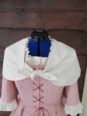 ladies' sz Medium Natural color Colonial 1700's cotton neck kerchief costume - Image 1 of 4