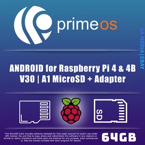 64GB or 128GB PrimeOS ANDROID 11 Preloaded Micro SD Card RaspBerry Pi 4 & 4B - Picture 1 of 4