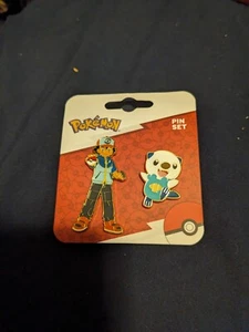 NEW ON CARD! Bioworld Pokémon Ash And Oshawott Metal Enamel Pin Set! - Picture 1 of 2