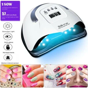 Professional LED UV Nail Dryer Gel Polish Lamp Salon Manicure MAX 180W SUN X7 US - Picture 1 of 12