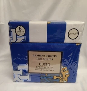 University of Kentucky Wildcats Queen Bambus Drucke 1800 Serie 6-teiliges Lakenset - Bild 1 von 6