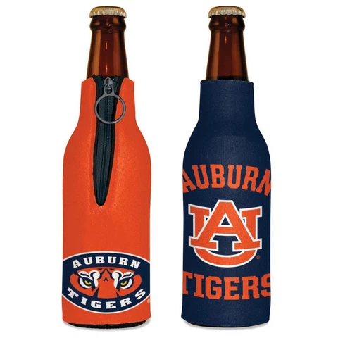 Auburn Tigers 12oz Two Sided Bottle Cooler [NEW] NCAA Can Holder Foam Koozie Cover