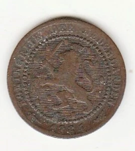 1884 | Netherlands | 1 Cent | Willem III | KM# 107.1 | VF Good - Picture 1 of 2