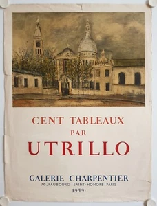 Affiche UTRILLO 1959 Exposition Galerie Charpentier Paris - Mourlot - Imagen 1 de 8
