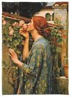 WATERHOUSE SOUL OF THE ROSE, 99CM X 71CM LINED BELGIAN TAPESTRY WALL HANGING
