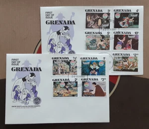 GRENADA 1980 Two Cacheted FDC's Walt Disney Snow White Christmas 3344 - Picture 1 of 1