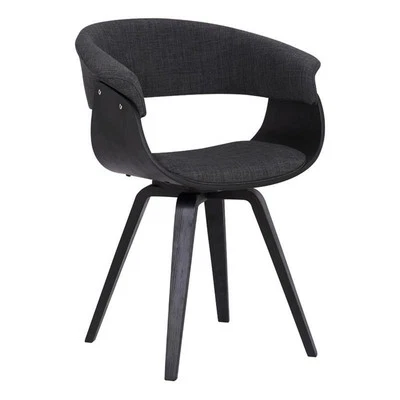 Armen Living Summer 19" Modern Fabric Dining Chair in Black and Charcoal - Image 1 of 4