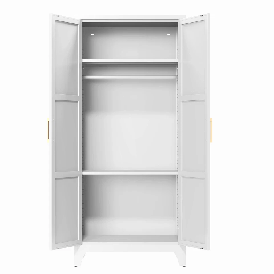 Armarios de metal con cerradura, armarios de almacenamiento de armarios de ropa para la habitación del hogar Foto 1 de 4