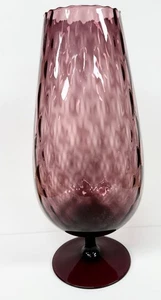 HUGE Empoli Italian Art Glass Vase Snifter Amethyst Purple Optic 15" - Picture 1 of 1