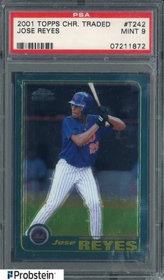 2001 Topps Chrome Traded #T242 Jose Reyes New York Mets RC Rookie PSA 9 MINT - Image 1 of 2