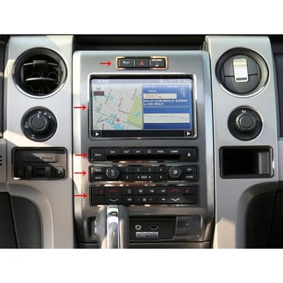 Anéis de acabamento de painel central 5p para 2010-12 Ford F-150 SVT Raptor [ino inoxidável/escovado] - Imagem 1 de 3