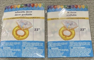 "Dos anillos inflables de diamantes de 22"" globo de compromiso boda despedida de soltera" Foto 1 de 2