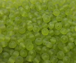 500 pcs Vintage Frosted Green Glass Craft Rocaille Beads Small 5mm Made in India - Picture 1 of 2