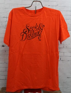 New Rome Mens Seek & Destroy S/S T-Shirt Tee Large Orange - Picture 1 of 1