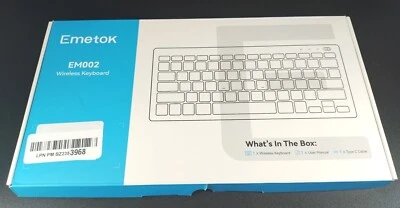 Emetok Wireless Keyboard EM002 Color Gray Slim Line NEW IN BOX - Image 1 of 4