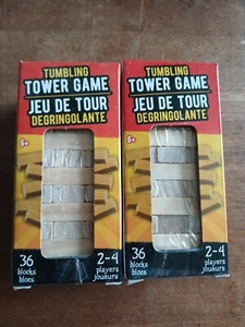New in box--Tumbling Tower Game 36 Blocks 2-4 players age 6+ 4.5"x2" 2 Boxes - Picture 1 of 1