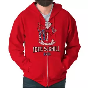 Icee Chill Officially Licensed Retro Graphic Adult Zip Hoodie Jacket Sweatshirt - Picture 1 of 9