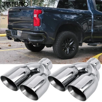 Doble 2.5" Entrada 3.5" Salida Cuádruple Punta de Escape Inoxidable para Chevy Silverado 1500 Foto 1 de 4