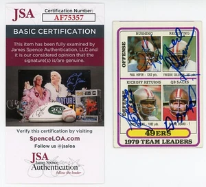 1980 Topps San Francisco 49ers Auto Signed Leader Card 4 AUTOS JSA COA - Imagen 1 de 1