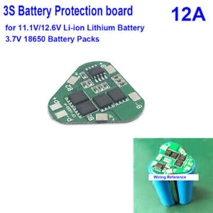 3S Li-ion Lithium 18650 Battery Packs 12A 11.1V BMS Charger Protection PCB Board