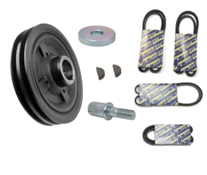MITSUBISHI L200 K74 2.5TD PICK UP 4D56 CRANK PULLEY+BELTS+BOLT+WASHER+KEY 01-07 - Picture 1 of 1