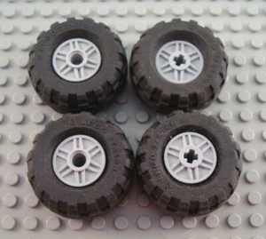 LEGO Lot of 4 Black 37x18R Car Tires - Picture 1 of 1