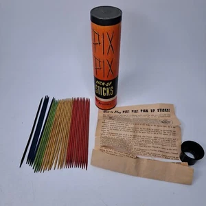 VTG Wooden Pix Pix Pick Up Sticks Game Complete 31 Instructions 2903 USA Whitman - Picture 1 of 11