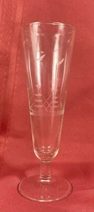 Crystal Clipper Schooner Ship Etched Glass Pilsner Beer Glass Vintage A - Picture 1 of 4
